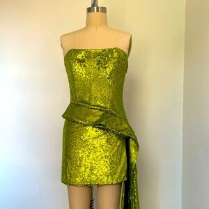 LBV Green Sequined Corset Top Size 10 NWT